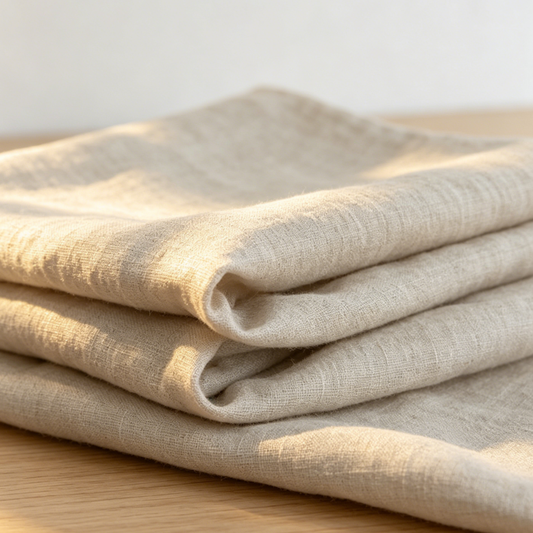 Meterware Tencel-Leinen Gemisch – Hochwertiger Stoff für Kleidung & Deko – 135 x 100 cm -Leinenfarben