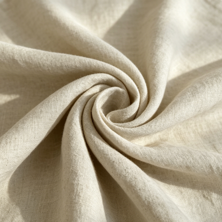 Reinleinen Stoff Meterware (135cm Breit) – 0,5m Naturleinen in Oatmeal-Optik Beige