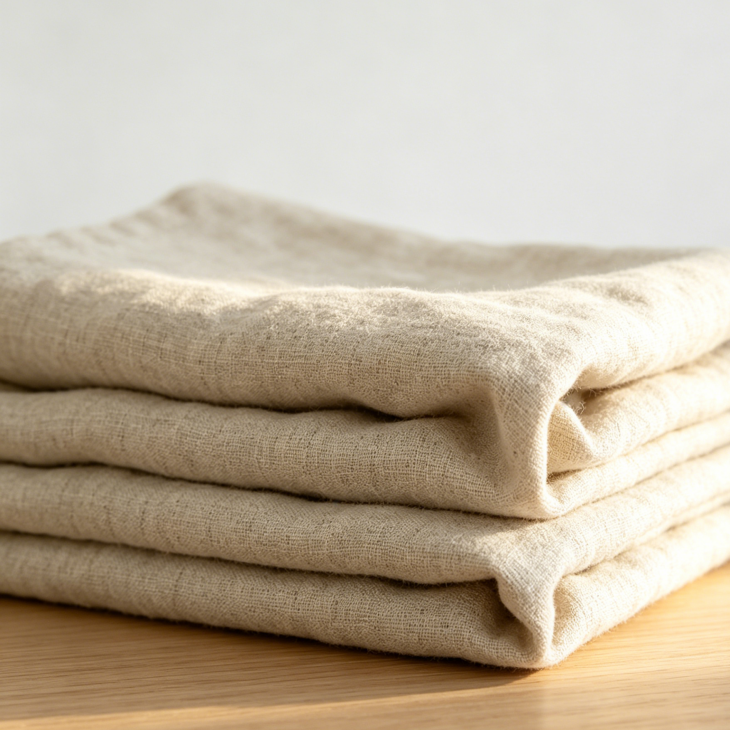 Reinleinen Stoff Meterware (135cm Breit) – 0,5m Naturleinen in Oatmeal-Optik Beige