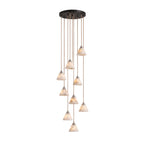 Conical Alabaster Brass Pendant Lamp