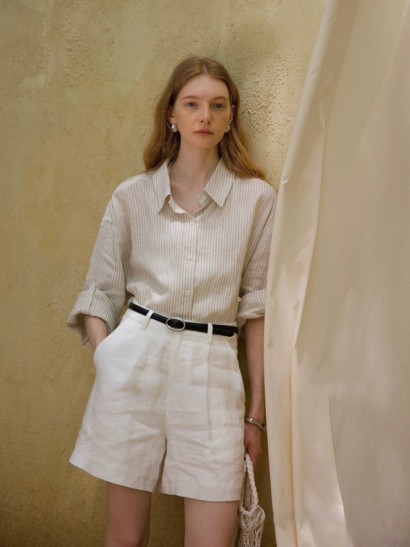 Weiße Leinen-Shorts: Nachhaltig, Luftig & Locker, Damen Bermuda Hose S-XL