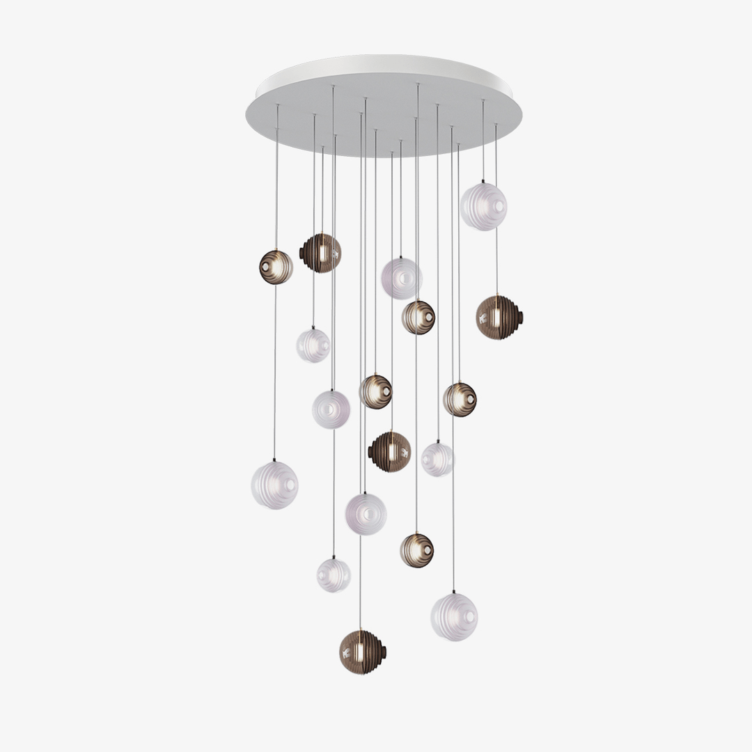 Cosmic Sphere Cascade Chandelier