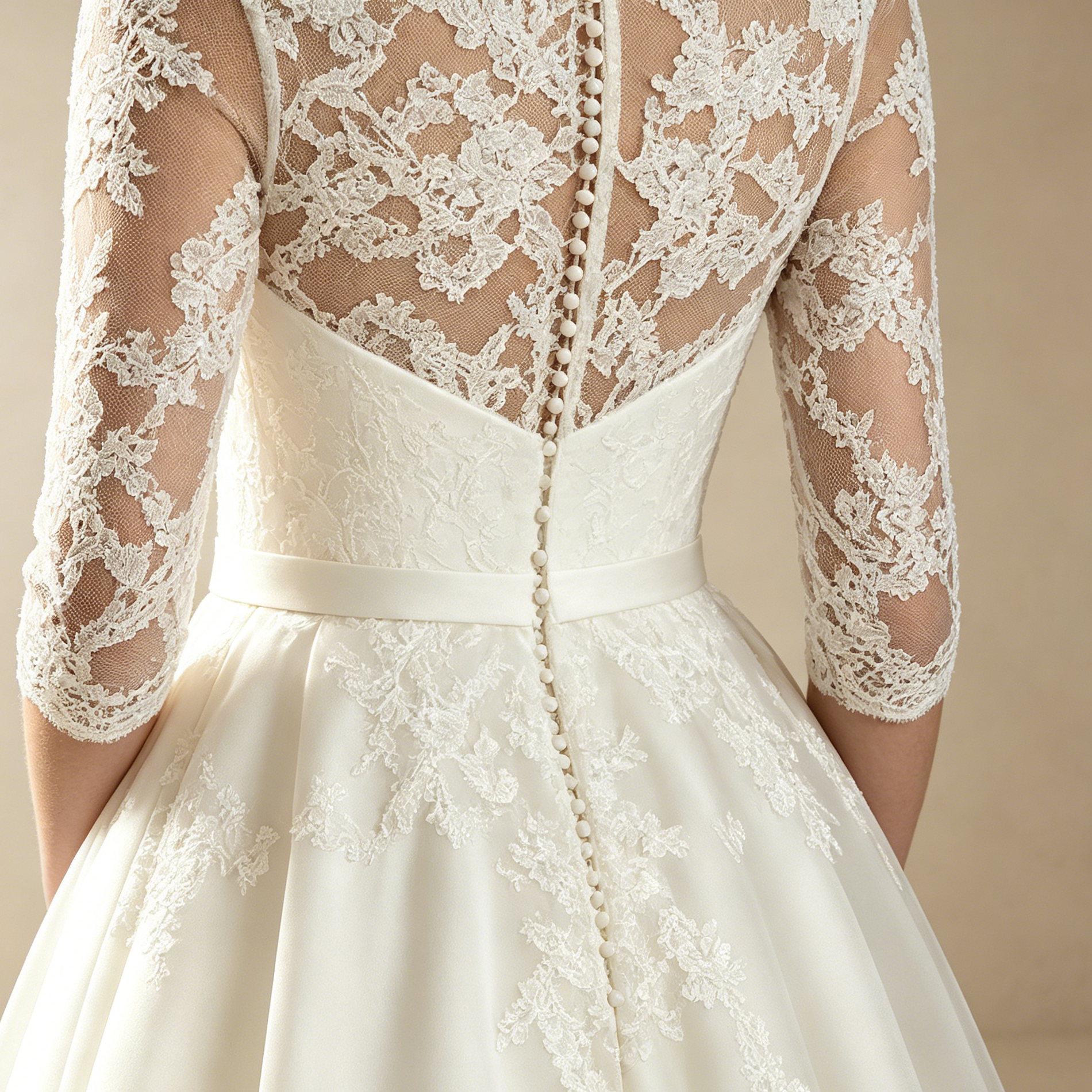Elegantes Midi-Festkleid in A-Linie | Weißes Kleid mit Spitzenoberteil und V-Ausschnitt
