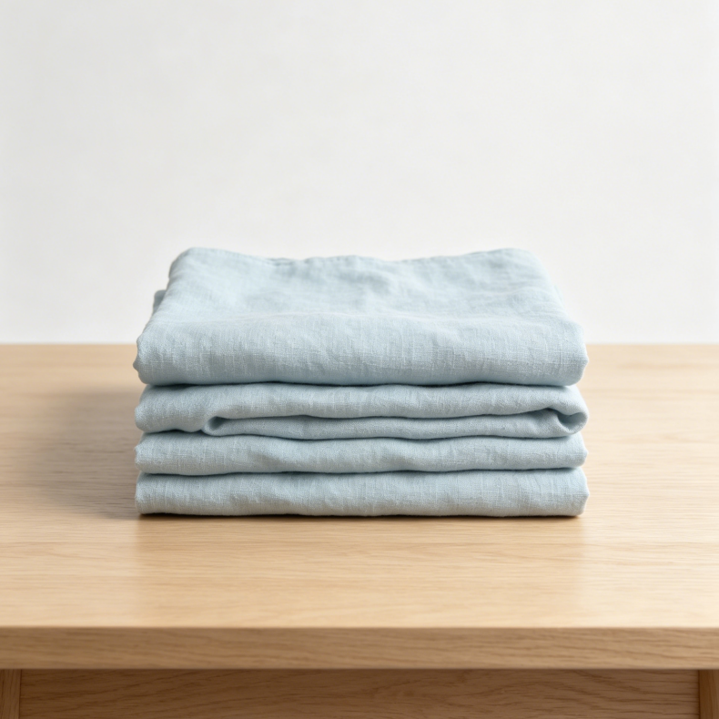 Meterware Tencel-Leinen Gemisch – Hochwertiger Stoff für Kleidung & Deko – 135 x 100 cm - Hellblau