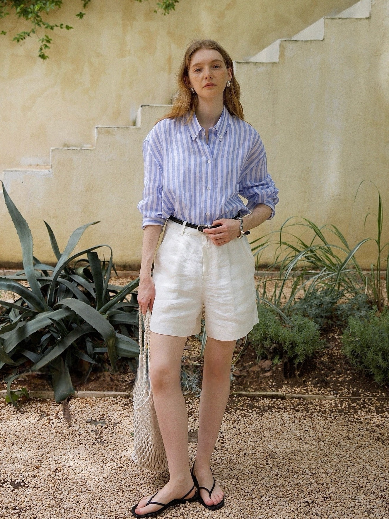 Weiße Leinen-Shorts: Nachhaltig, Luftig & Locker, Damen Bermuda Hose S-XL