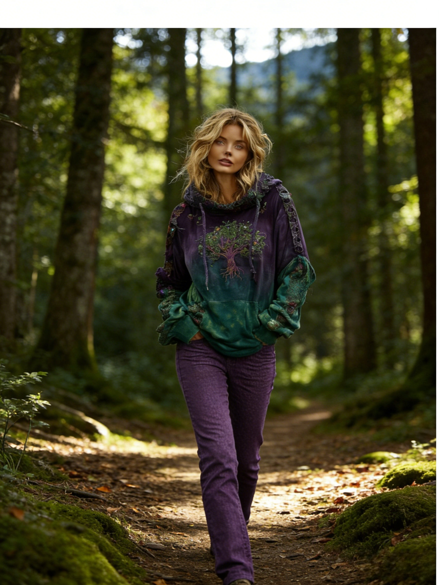 Damen Vintage Wikinger Lebensbaum Gemütliche Wärme Kapuzenpullover Size S-5XL