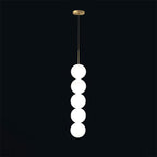 Abacus Pendant Light 1 head ∅ 3.9″ x H 23.6″ / Dia 10cm x H 60cm / Gold & Plastic ball / Warm White Pendant light