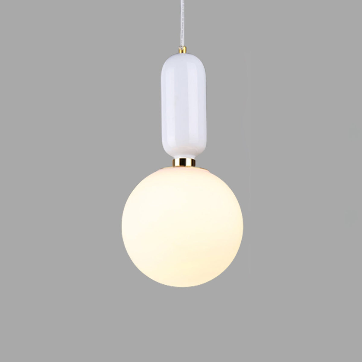 Aballs Pendant Light ∅ 9.8″ x H 16.9″ / Dia 25cm x H 43cm / White + White Pendant light