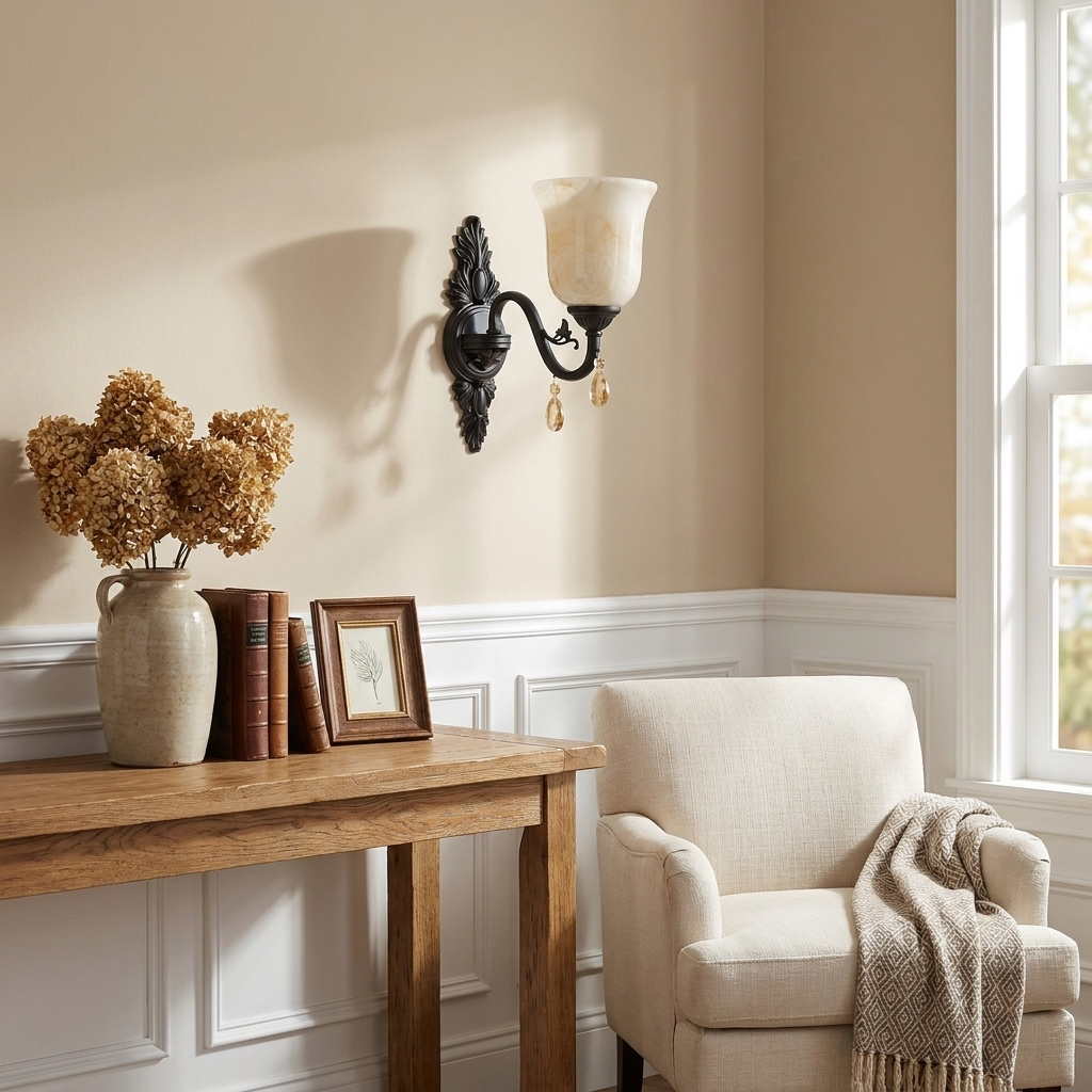 Acanthus Alabaster Wall Sconce