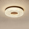 Acrylic Halo Round Ceiling Light ∅ 15.7″ x H 3.1″ / Dia 40cm x H 8cm / Walnut Color / Three-Color Changing Light