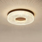 Acrylic Halo Round Ceiling Light ∅ 15.7″ x H 3.1″ / Dia 40cm x H 8cm / Walnut Color / Three-Color Changing Light