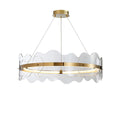 Acrylic Wave Chandelier ∅ 23.6″ x H 8.7″ / Dia 60cm x H 22cm / Gold & Transparent / Warm Light Chandelier