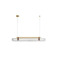 Acrylic Linear Chandelier L 31.5″ x W 3.9″ x H 6.3″/ L 80cm x W 10cm x H 16cm / Gold & Clear / Warm light Pendant light