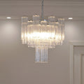 Addis Chandelier 2 layers ? 17.7″ x H 19.7″/ Dia 45cm x H 50cm / Clear & Chrome Chandelier