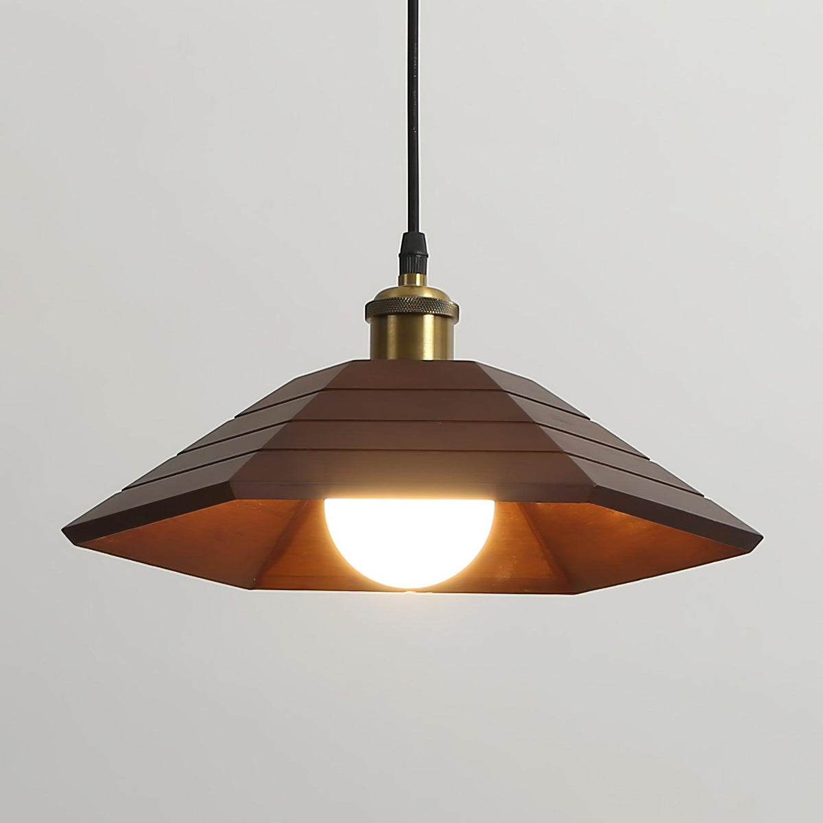 Aeyee Wood Pendant Light ∅ 13″ x H 5.9″ / Dia 33cm x H 15cm / Walnut Wood Pendant light