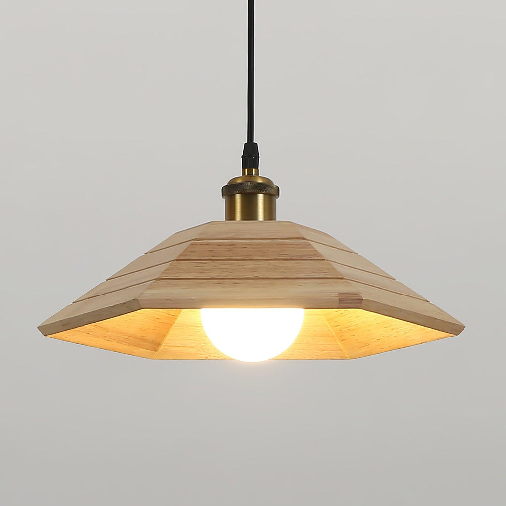 Aeyee Wood Pendant Light ∅ 13″ x H 5.9″ / Dia 33cm x H 15cm / Nature Wood Pendant light