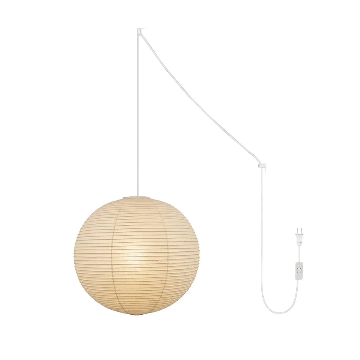 Akari A Round Swag Light ∅ 19.7″ x H 18.9″ (2 hooks) / White / US Plug 1001 Pendant light