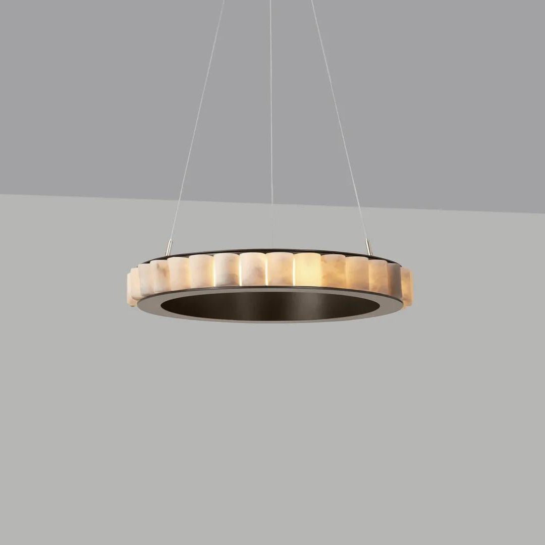 Alabaster Avalon Halo Chandelier ? 23.6″ x H 3.1″ / Black / Warm Light Chandelier