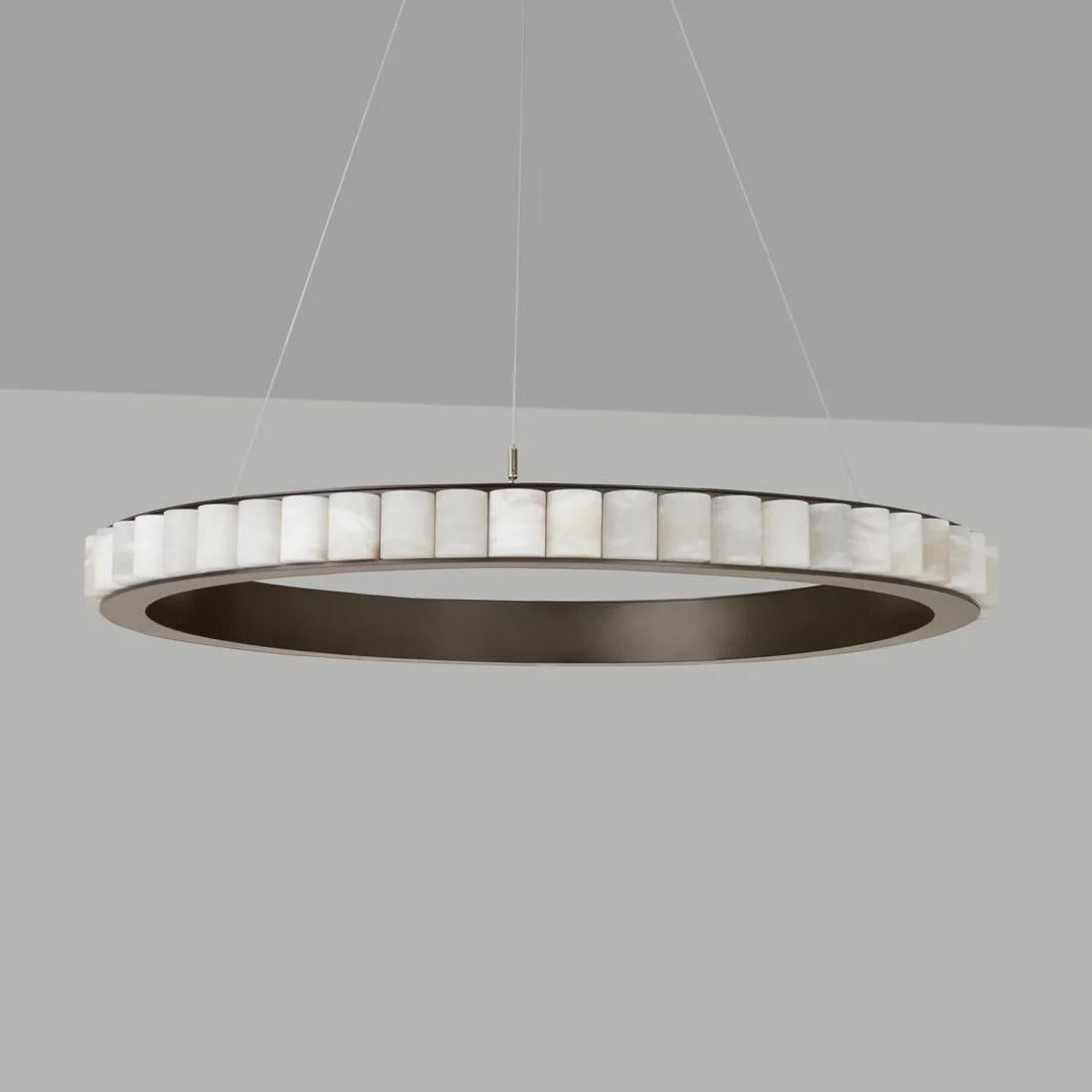 Alabaster Avalon Halo Chandelier ? 31.5″ x H 3.1″ / Black / Warm Light Chandelier