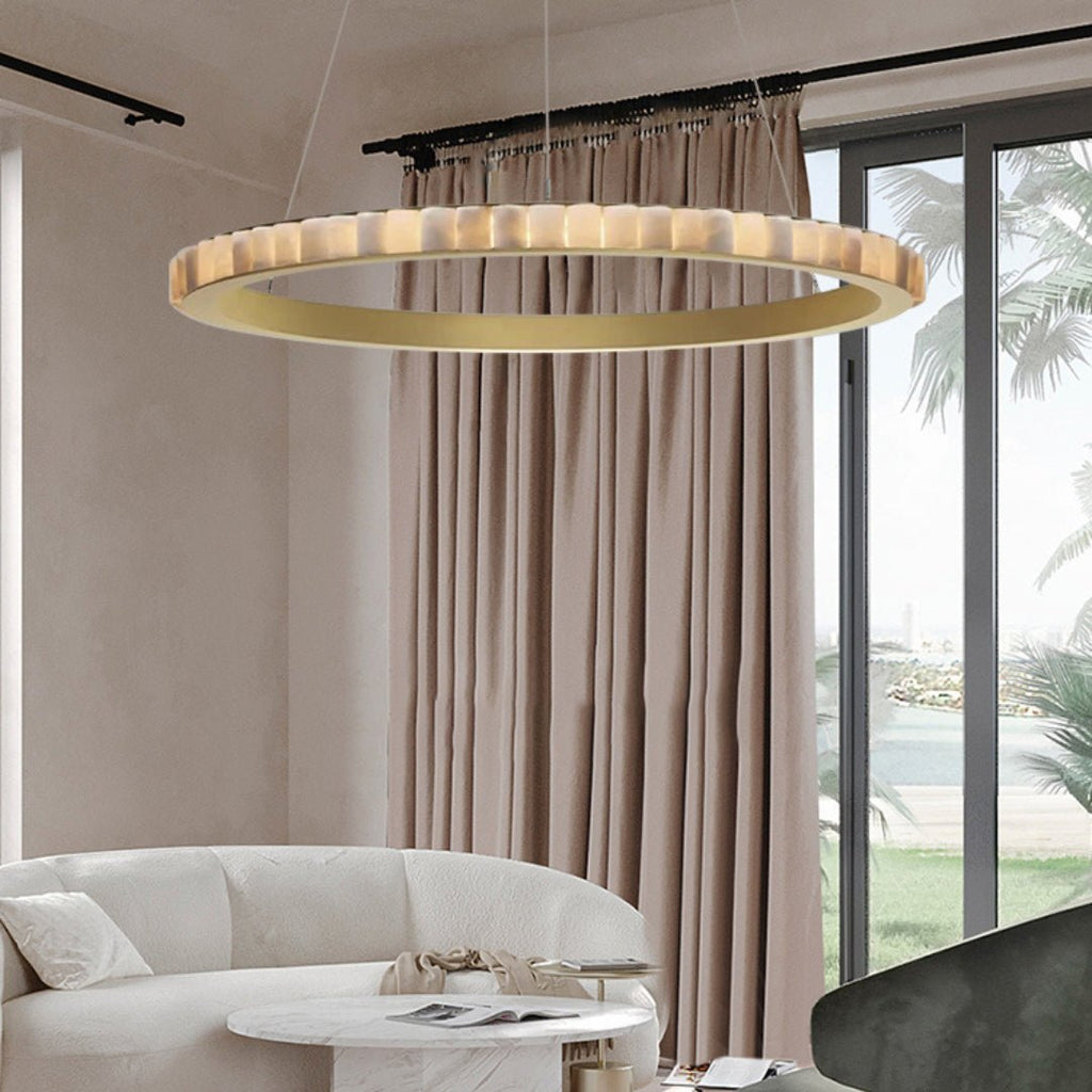 Alabaster Avalon Halo Chandelier Chandelier