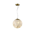 Alabaster Ball Pendant Light ∅ 11″ x H 59.1″ / Size: Dia 28cm x H 150m / Brass & White Pendant light