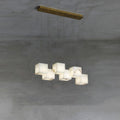 Alabaster Box Pendant Light 6 Heads: W 4.7″ x L 28.3″ / W 12 cm x L 72cm / Gold & White Pendant light