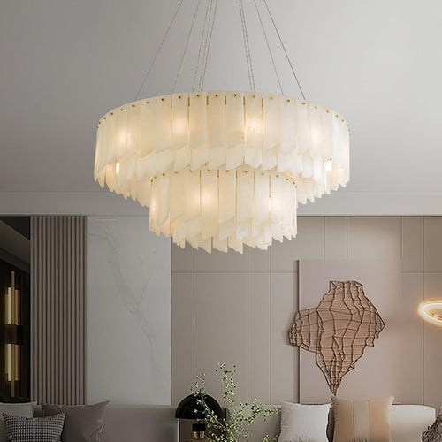 Alabaster Cascade Tiered Chandelier Chandelier