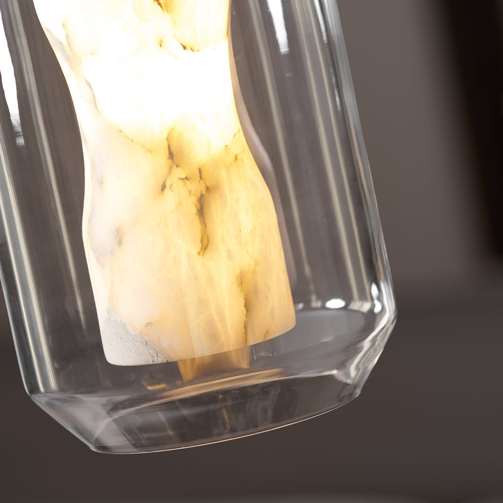 Alabaster Glass Cylinder Pendant Light