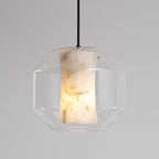 Alabaster Glass Cylinder Pendant Light