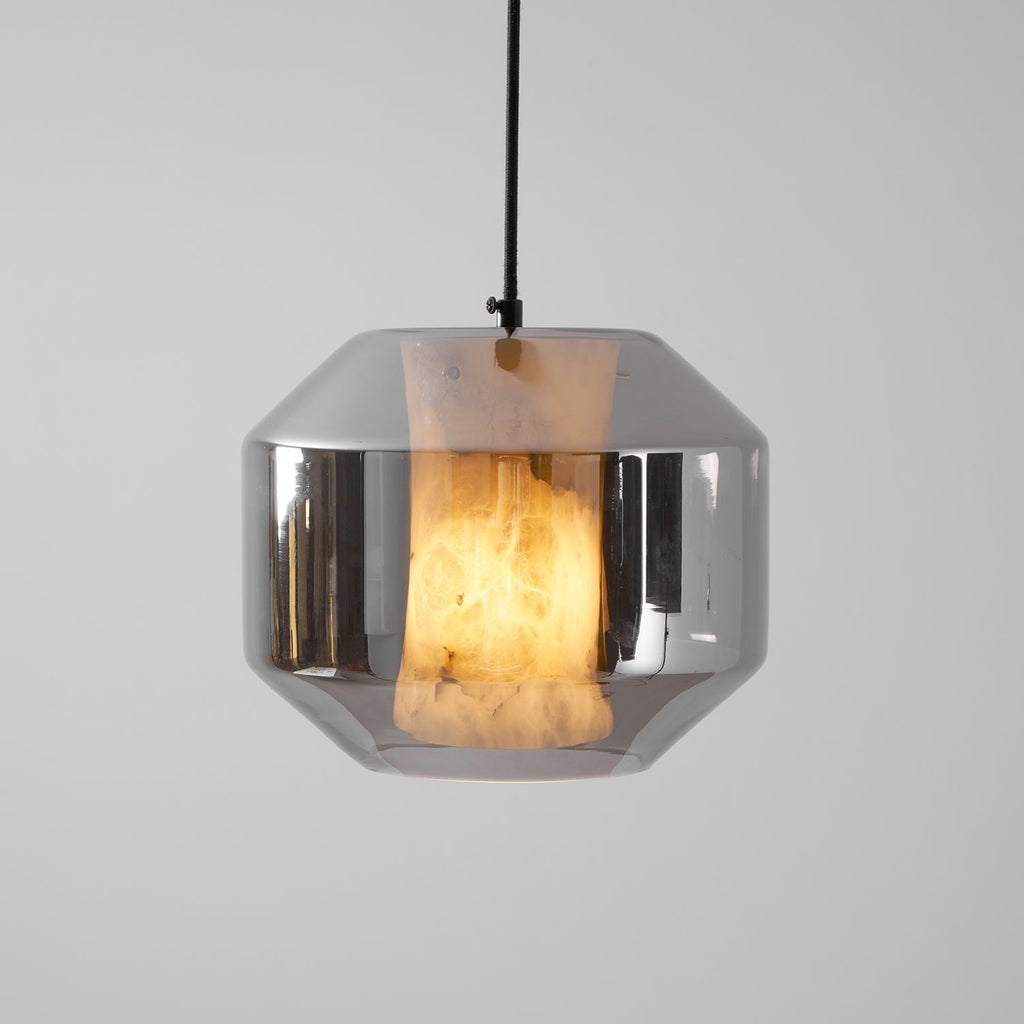 Alabaster Glass Cylinder Pendant Light