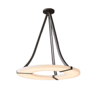 Alabaster Halo Pendant Light ? 23.6″ x H 19.7″ / Dia 60cm x H 50cm / Black & White / Warm Light Chandelier