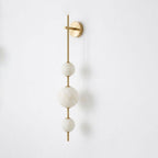 Alabaster Orb Column Wall Sconce
