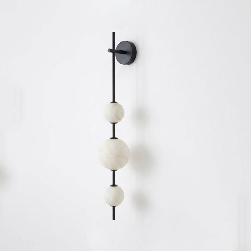 Alabaster Orb Column Wall Sconce