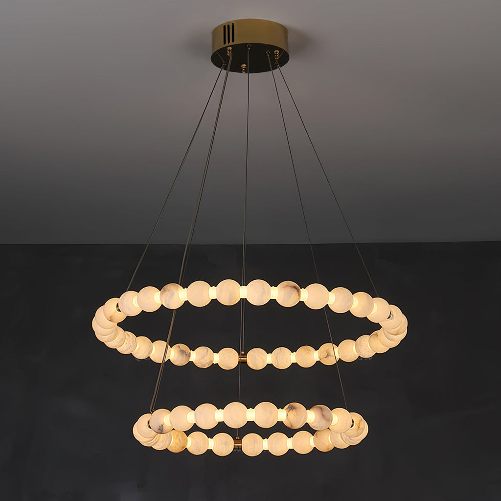 Alabaster Orb Ring Chandelier