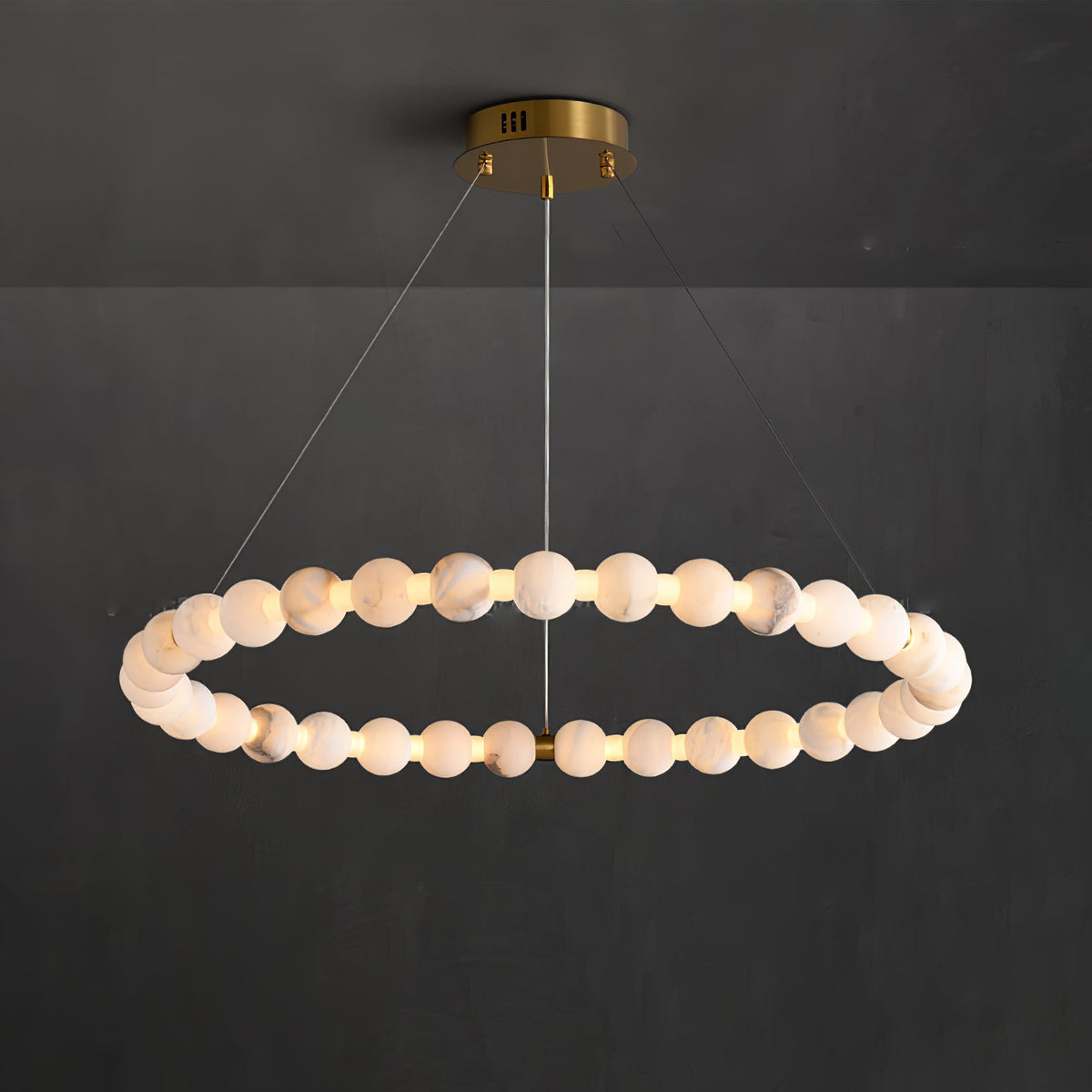 Alabaster Orb Ring Chandelier