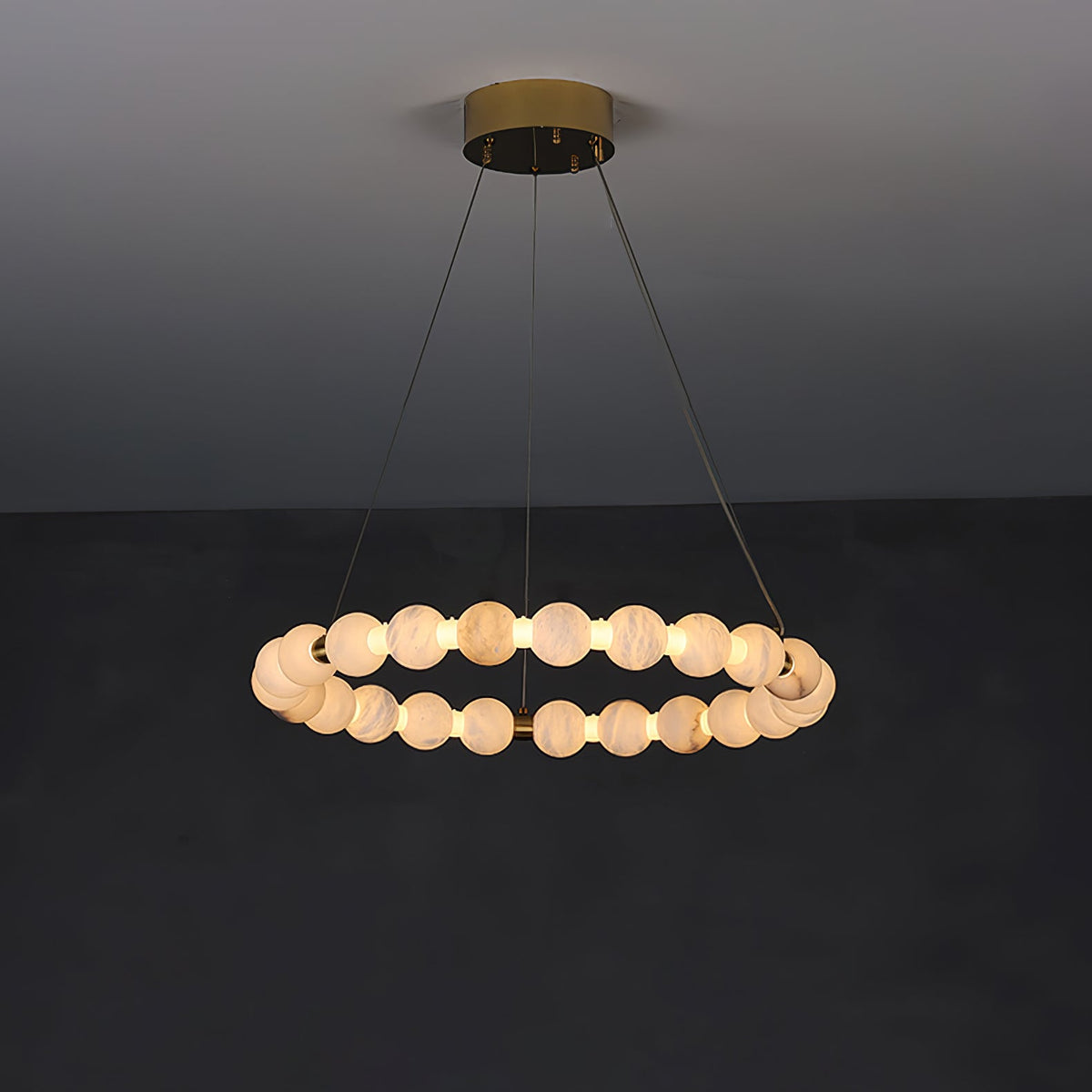 Alabaster Orb Ring Chandelier