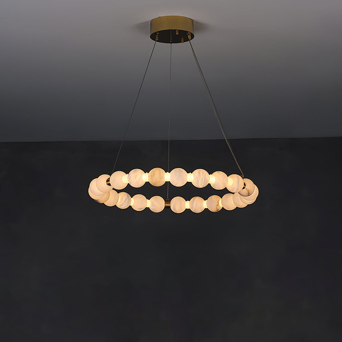 Alabaster Orb Ring Chandelier