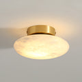 Alabaster Oval Ceiling Lamp ? 7.9″ x H 3.9″ / Brass & White / Warm Light Ceiling lamp