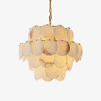 Alabaster Shell Brass Chandelier Chandelier