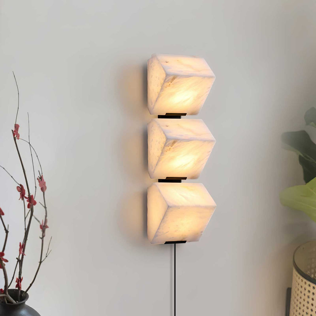 Alabaster Staircase Plug-in Wall Lamp