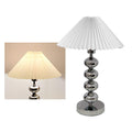 Aleisha Pleated Table Lamp ∅ 13.7″ x H 19.6″ / Dia 35cm x H 50cm / Chrome + White / US plug Table lamp
