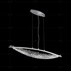 Amaca Pendant Light L 39.4″ x W 7.9″ x H 7.9″ / L 100cm x W 20cm x H 20cm / Chrome & Clear / Warm Light Chandelier