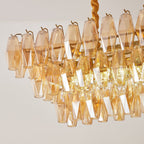 Amber Prism Glass Chandelier