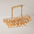 Amber Prism Glass Chandelier