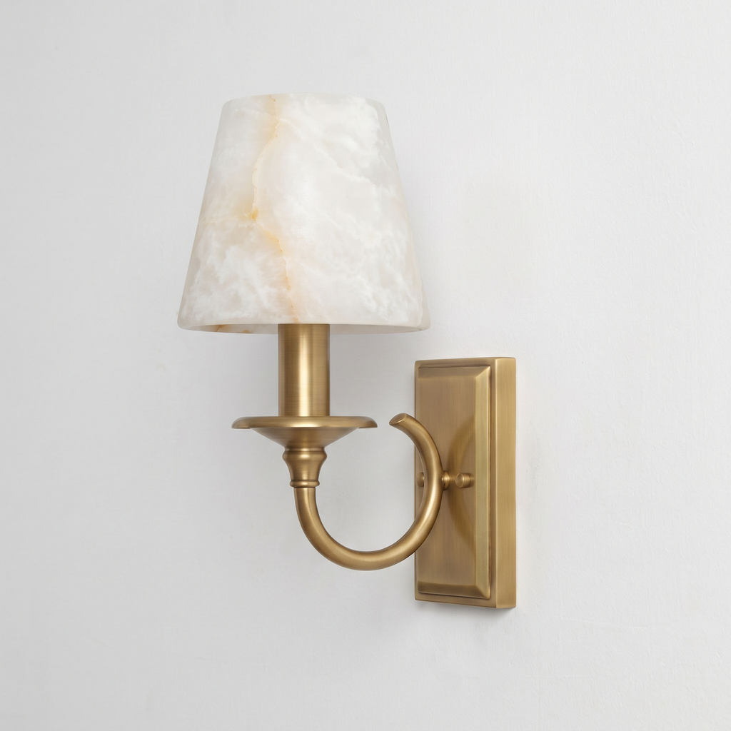 Ambrevil Alabaster Shade Wall Sconce