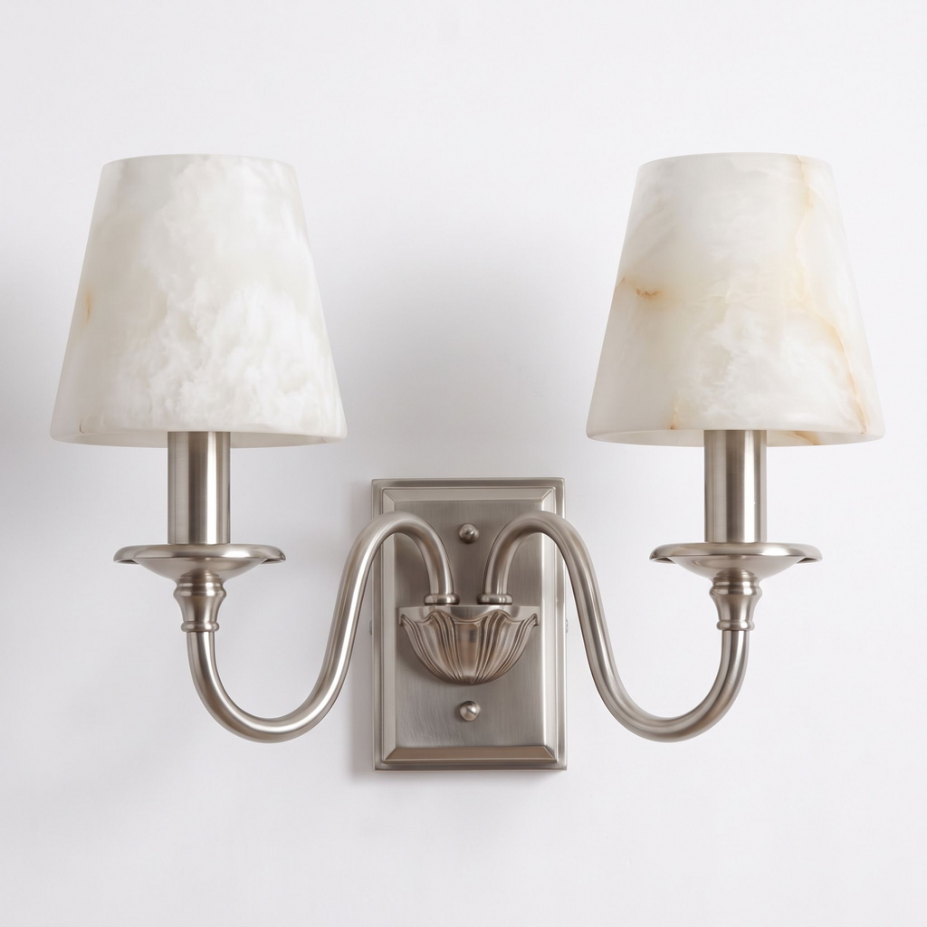 Ambrevil Alabaster Double Wall Sconce