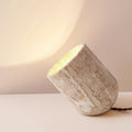 Amidori Table Lamp ∅ 6.9″ x H 6.7″ / Yellow Travertine. / US Plug Table lamp