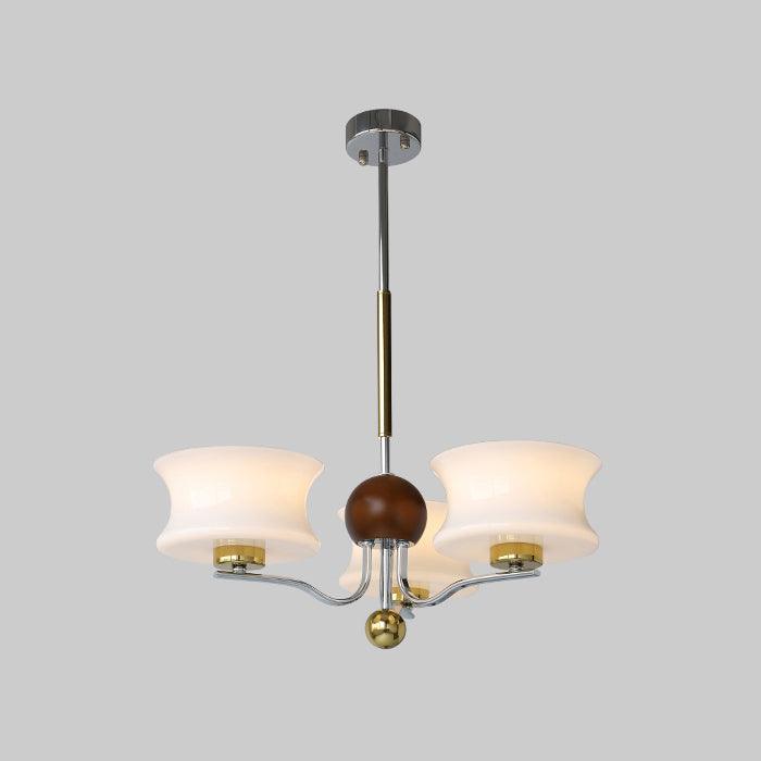 Anath Chandelier 3 heads ∅ 19.7″ x H 18.9″ / Dia 50cm x H 48cm / Gold + Chrome＆White Chandelier