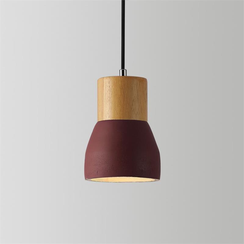 Andenon Cement Pendant Light ∅ 4.7″ x H 6.9″ / Dia 12cm x H 17.5cm / Wine red Pendant light