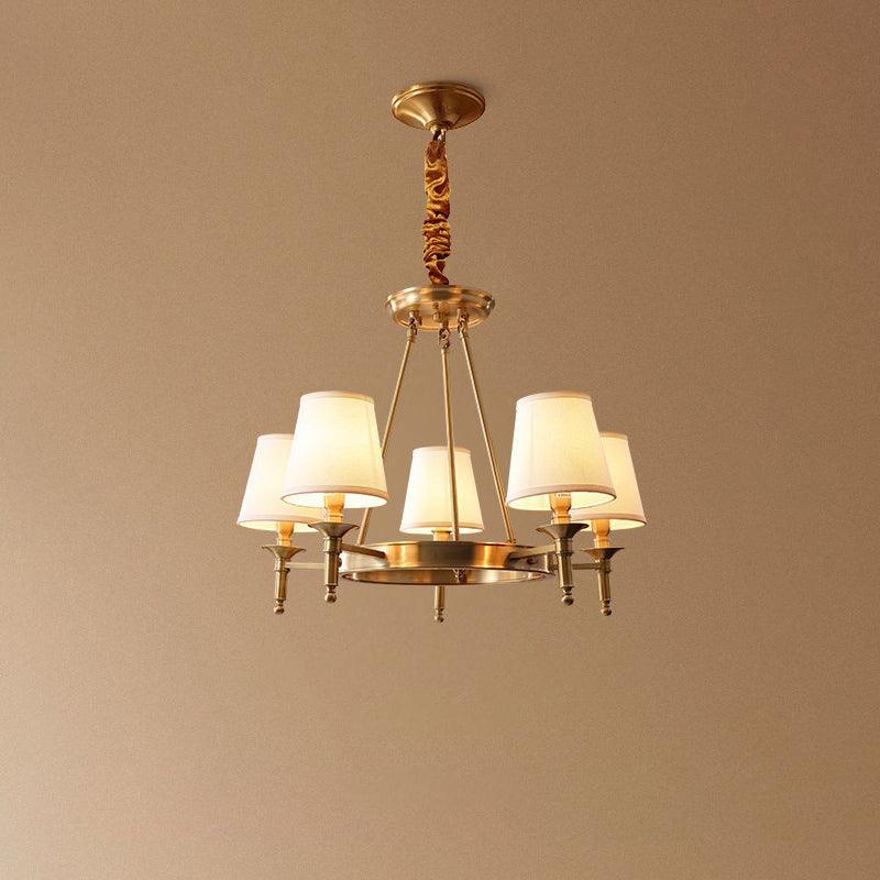 Antique Brass Chandelier 5heads ∅ 28″ x H 20.1″ / Dia 71cm x H 51cm / Polished brass Chandelier